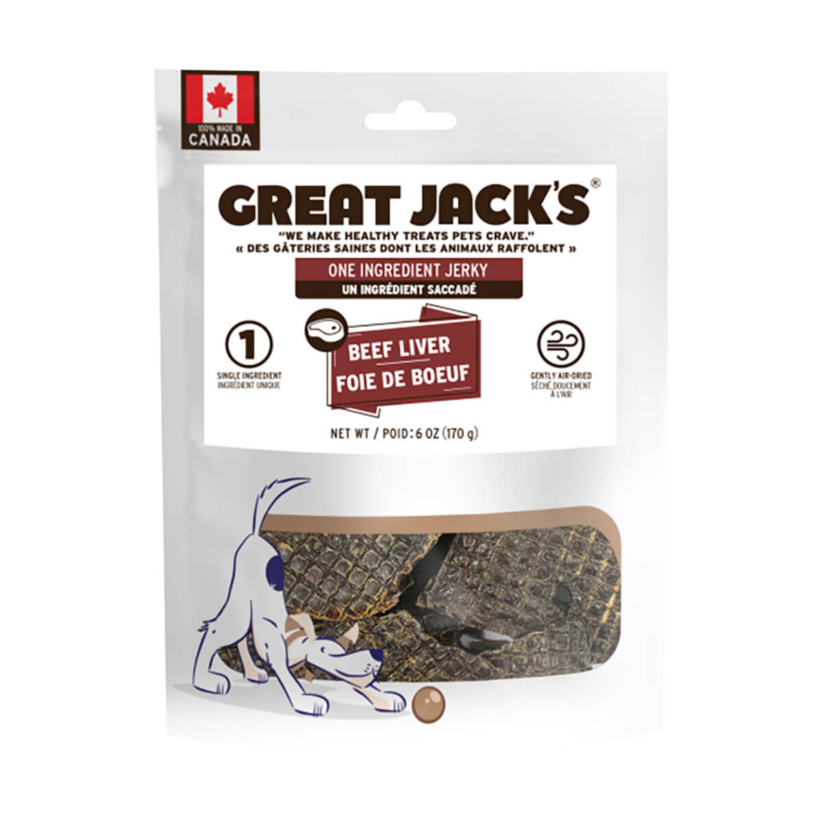 Great Jack's One Ingredient Jerky Beef Liver - 170 g