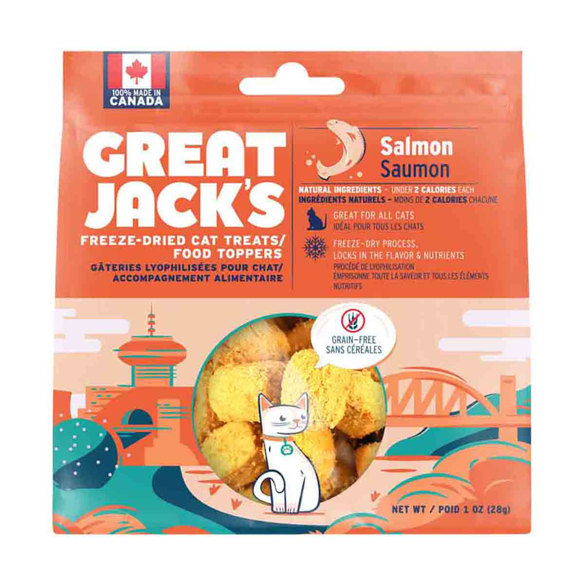 Great Jacks Freeze-Dried Cat Treats & Food Topper - Salmon