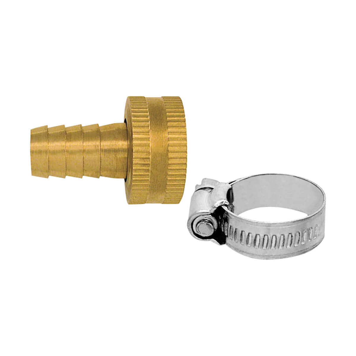 Female Hose Coupling with Stainless Steel Clamp - 5/8-in