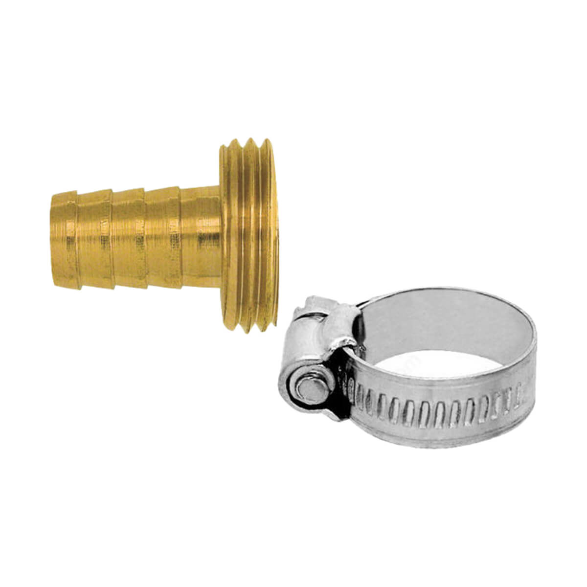 Male Hose Coupling with Stainless Steel Clamp - 5/8-in