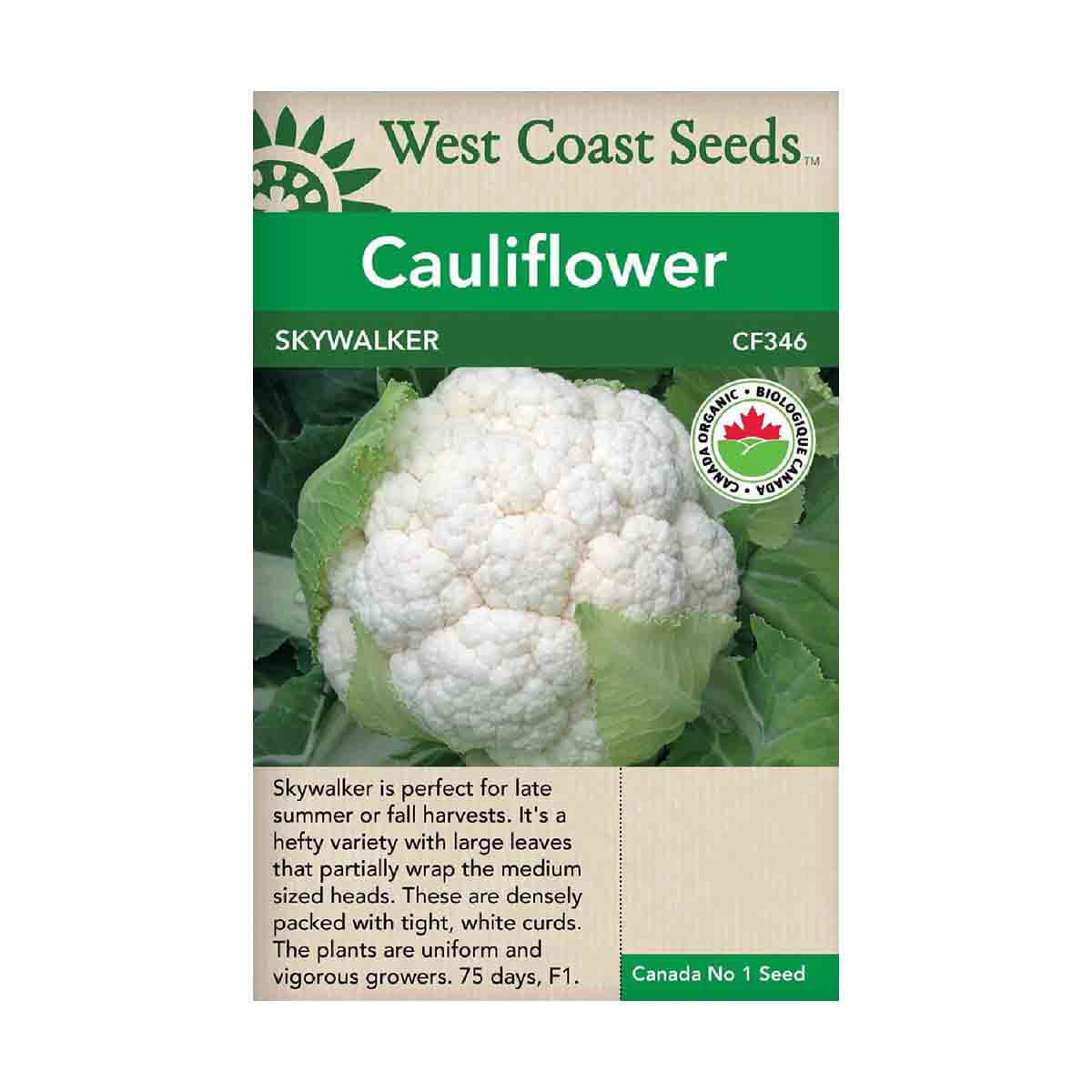 Skywalker Coated Organic Cauliflower Seeds - approx. 10 seeds