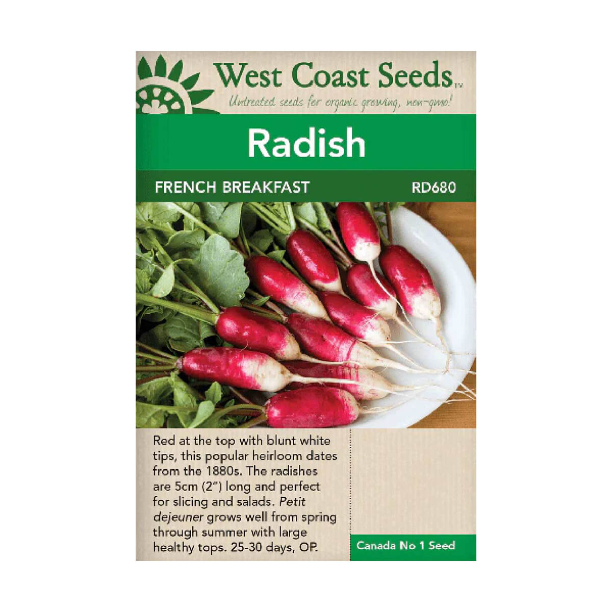 French Breakfast Radish Seeds - approx. 400 seeds