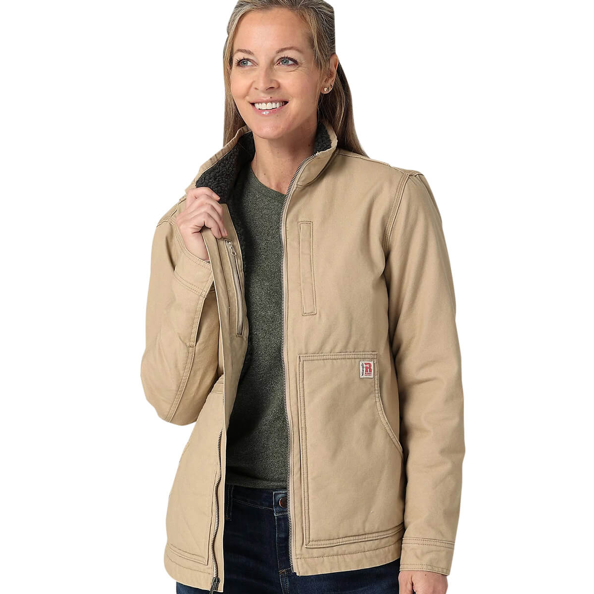 Women's Riggs Tough Layers Sherpa Lined Canvas Jacket - Golden Khaki