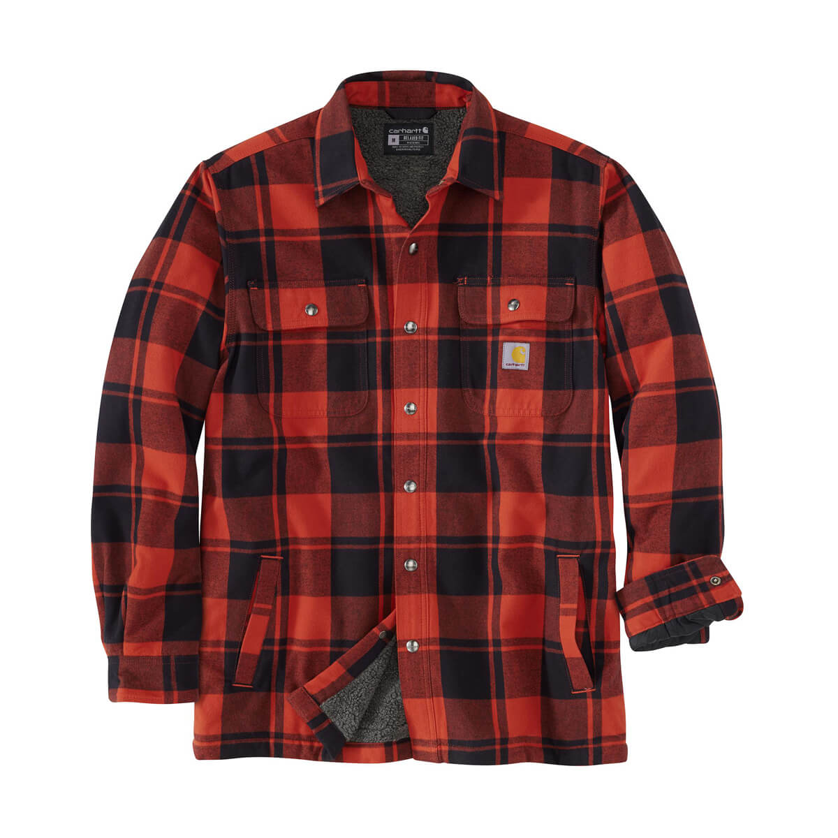 Carhartt Relaxed Fit Flannel Sherpa-lined Shirt - Red