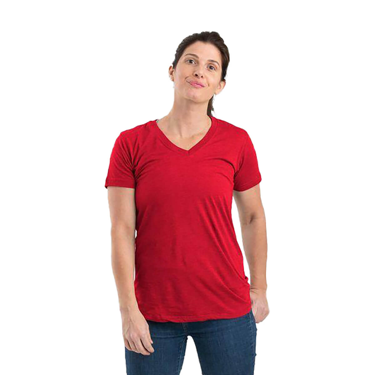 Berne Women's Performance V-Neck T-Shirt - Tomato