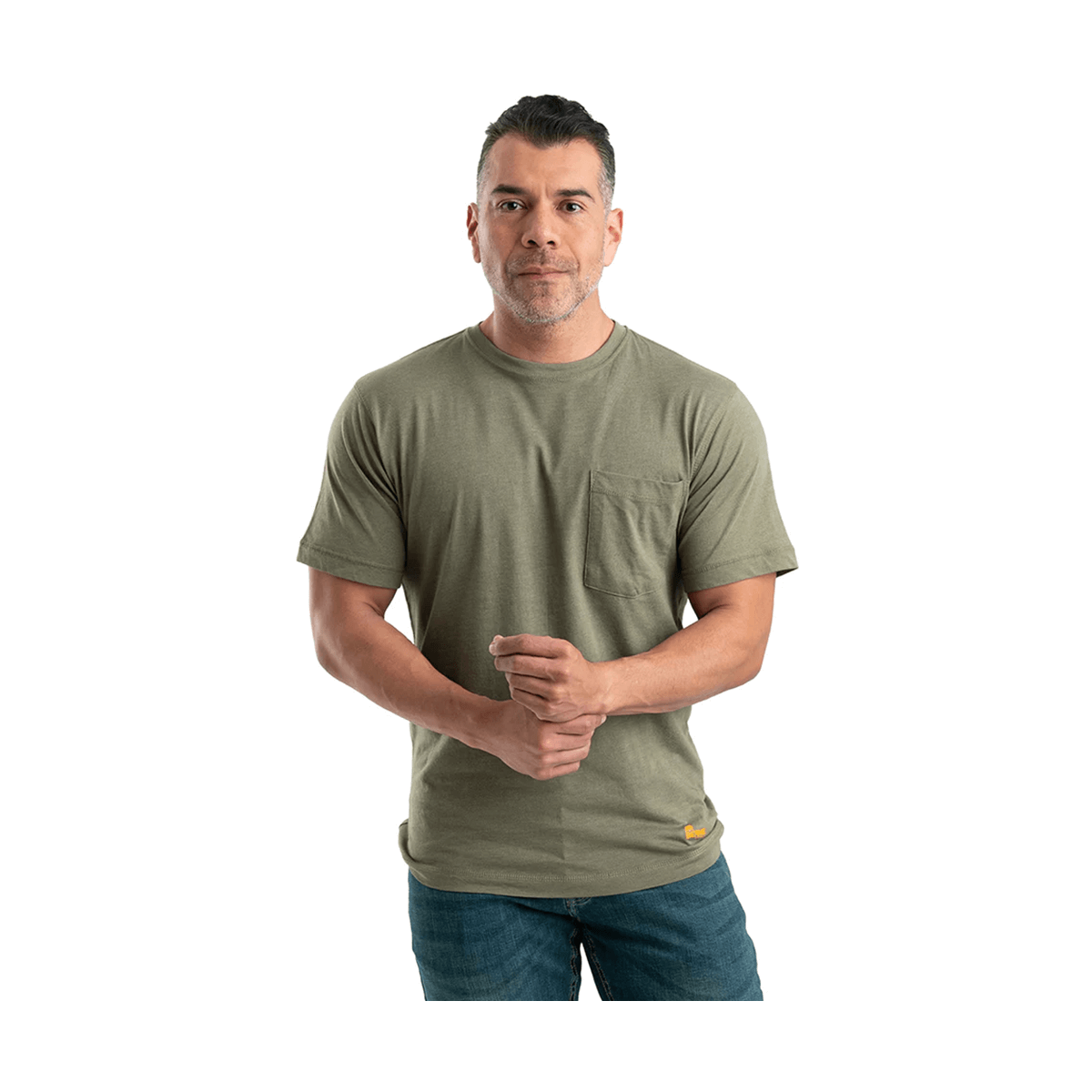 Berne Men's Performance V-neck Short Sleeve T-Shirt - Green