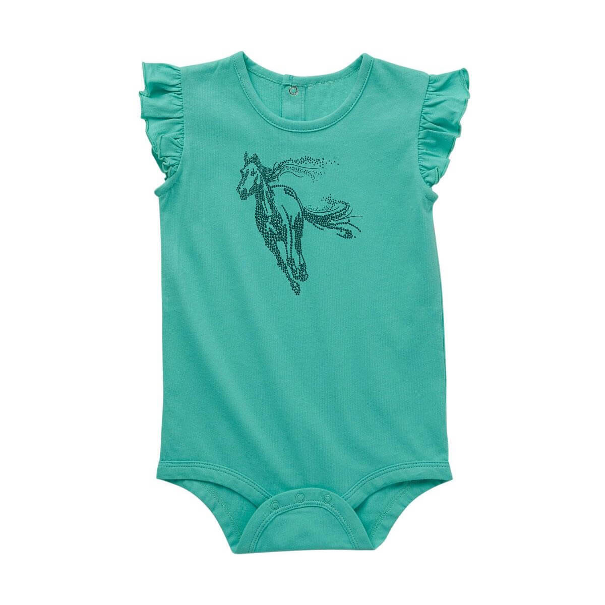 Carhartt Infant Girl's Short-Sleeve Horse Bodysuit - Green