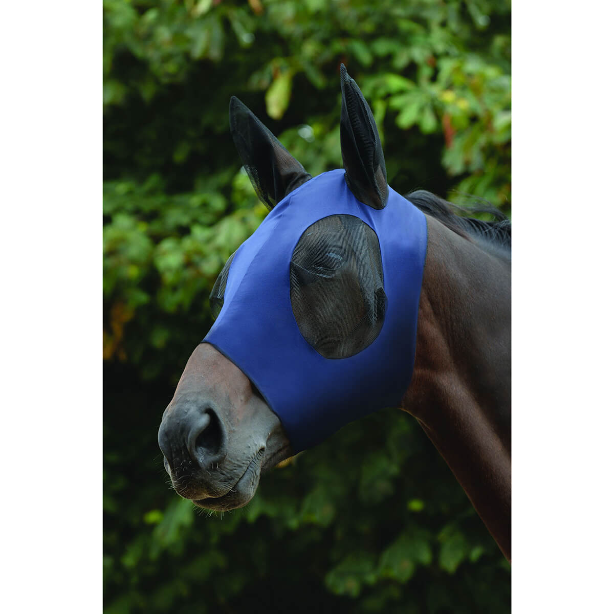 Fly Mask - Stretch Bug Eye Saver with Ears - Navy - Full