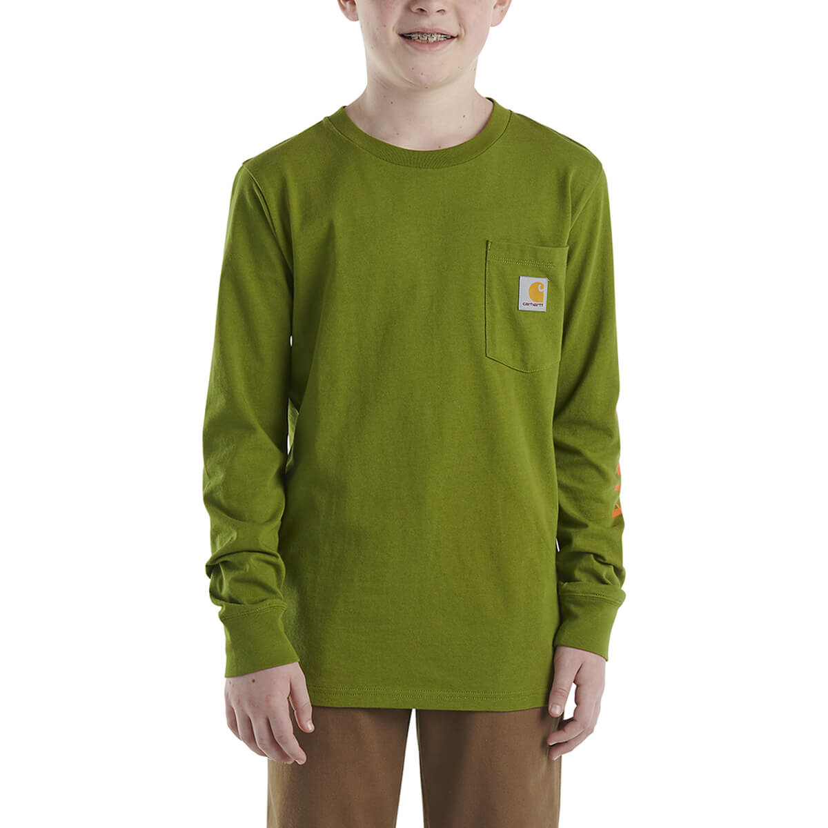 Carhartt Toddler Long Sleeve Graphic Pocket T-Shirt - Calla Green