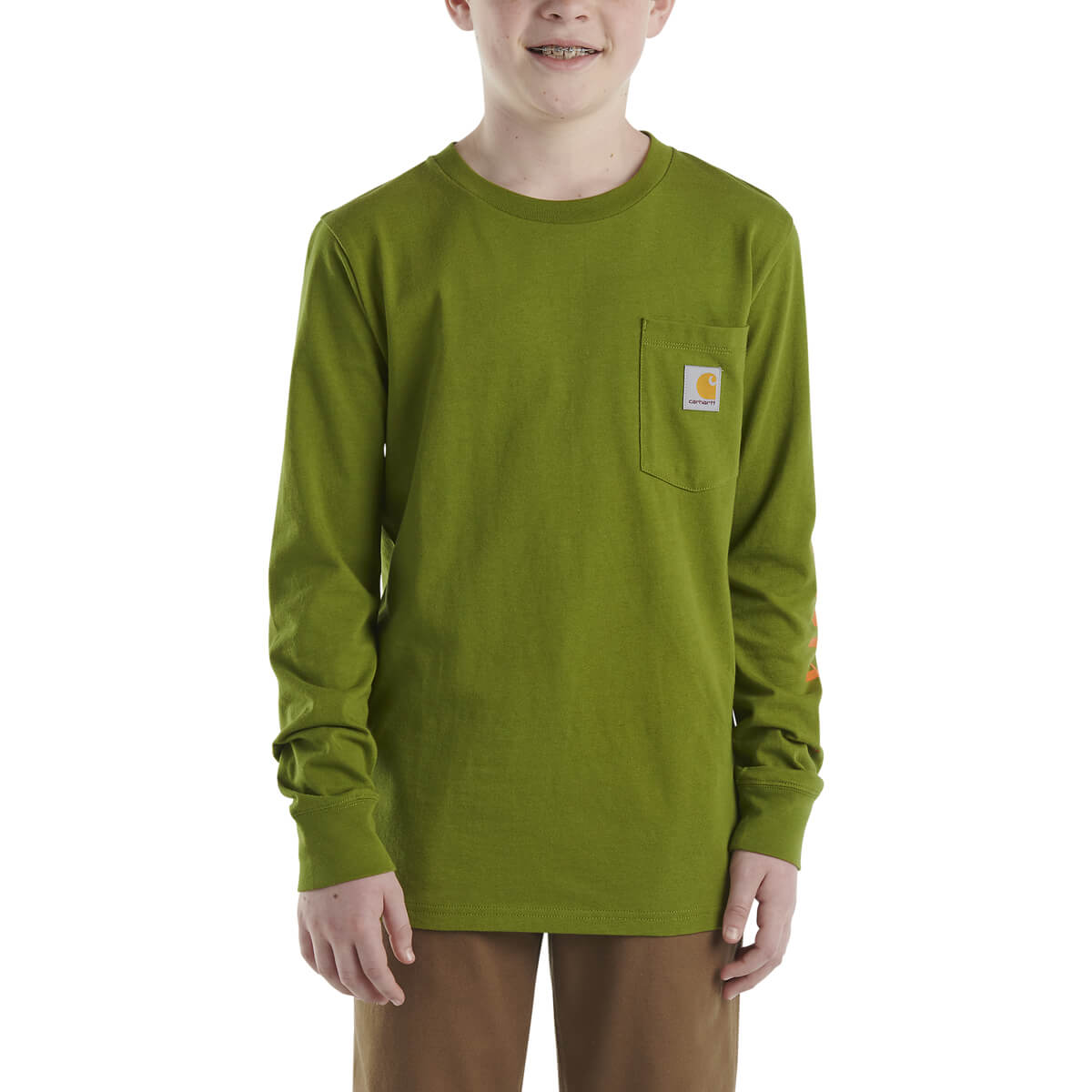 Carhartt Kid's Long Sleeve Graphic Pocket T-Shirt - Shaded Spruce