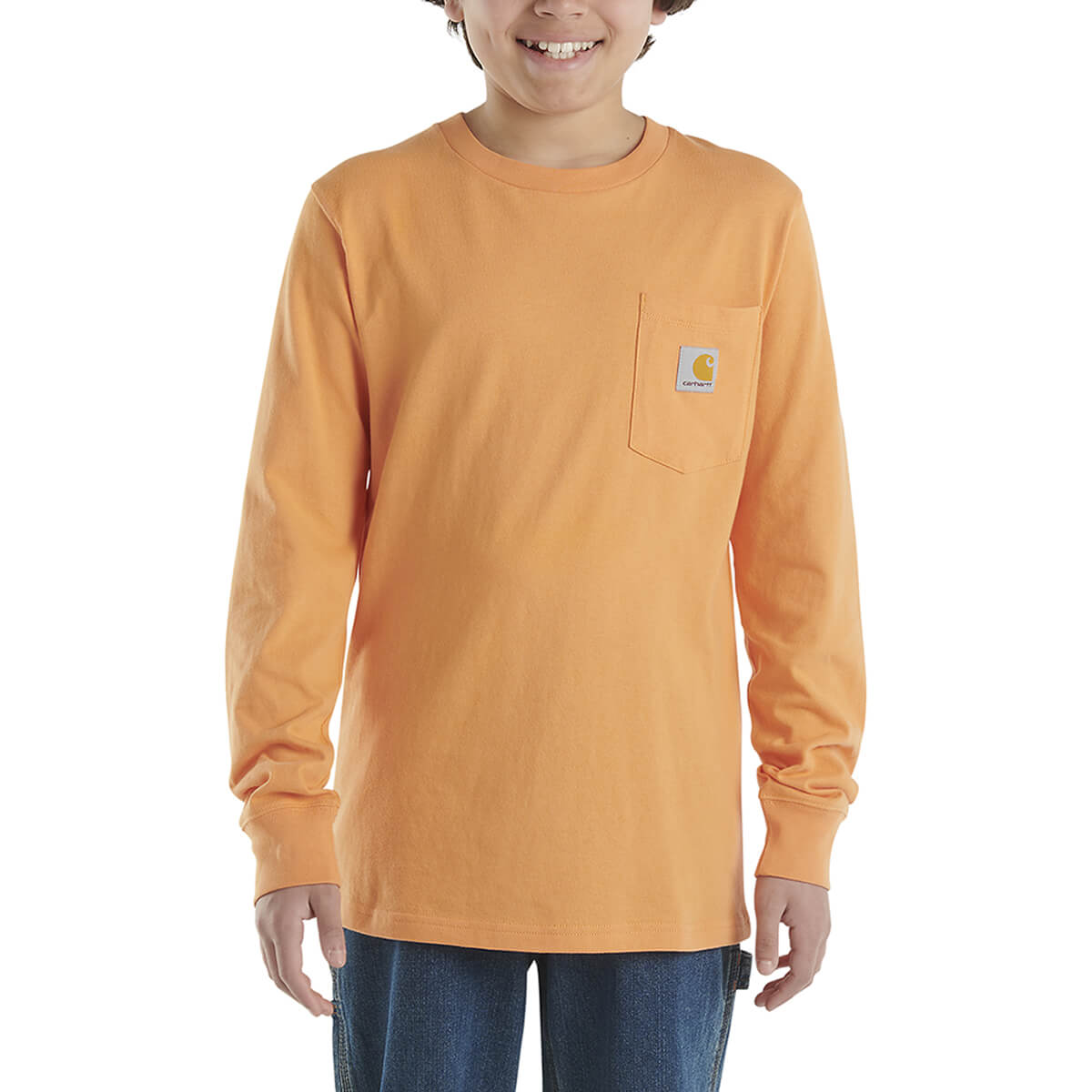 Carhartt Kid's Long Sleeve Pocket T-Shirt - Tangerine