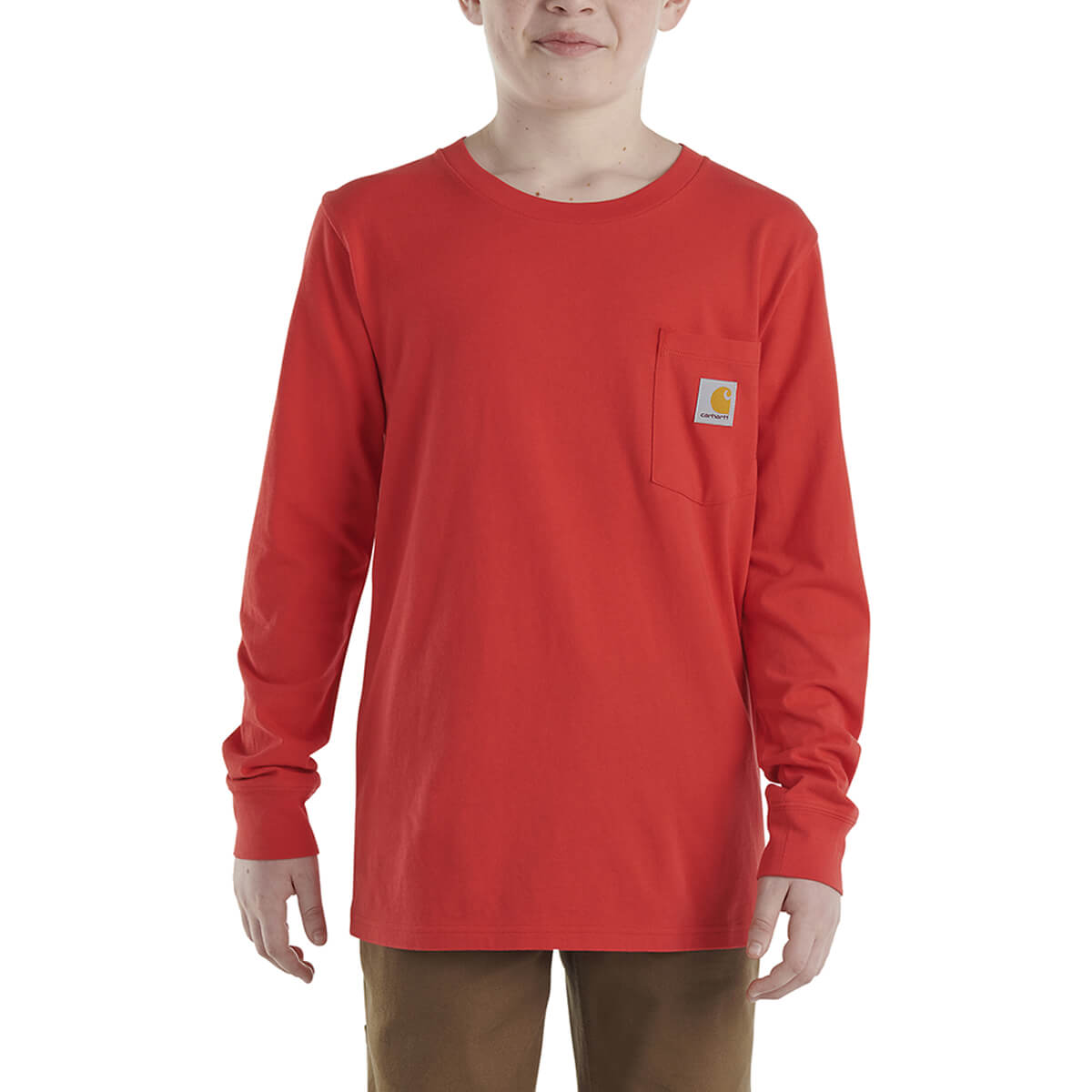Carhartt Kid's Long Sleeve Tractor Pocket T-Shirt - Bittersweet