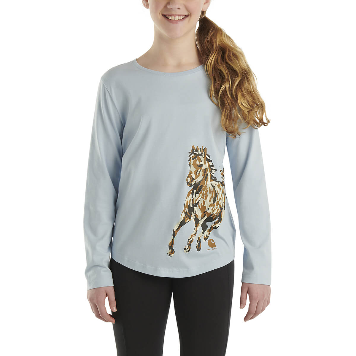 Carhartt Kid's Long Sleeve Painted Horse T-Shirt - Cashmere Blue