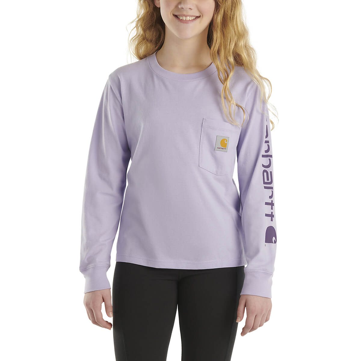 Carhartt Kid's Long Sleeve Graphic Pocket T-Shirt - Lavender