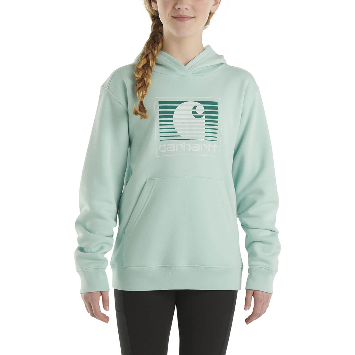 Carhartt Girl's Long Sleeve Graphic Sweatshirt CA9985 - Pastel Turquoise