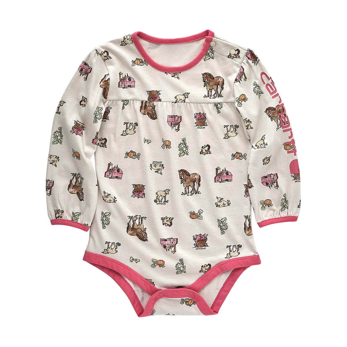 Carhartt Infant's Long Sleeve Pumpkin Farm Print Bodysuit - Malt Carhartt Infant's Long Sleeve Pumpkin Farm Print Bodysuit - Malt