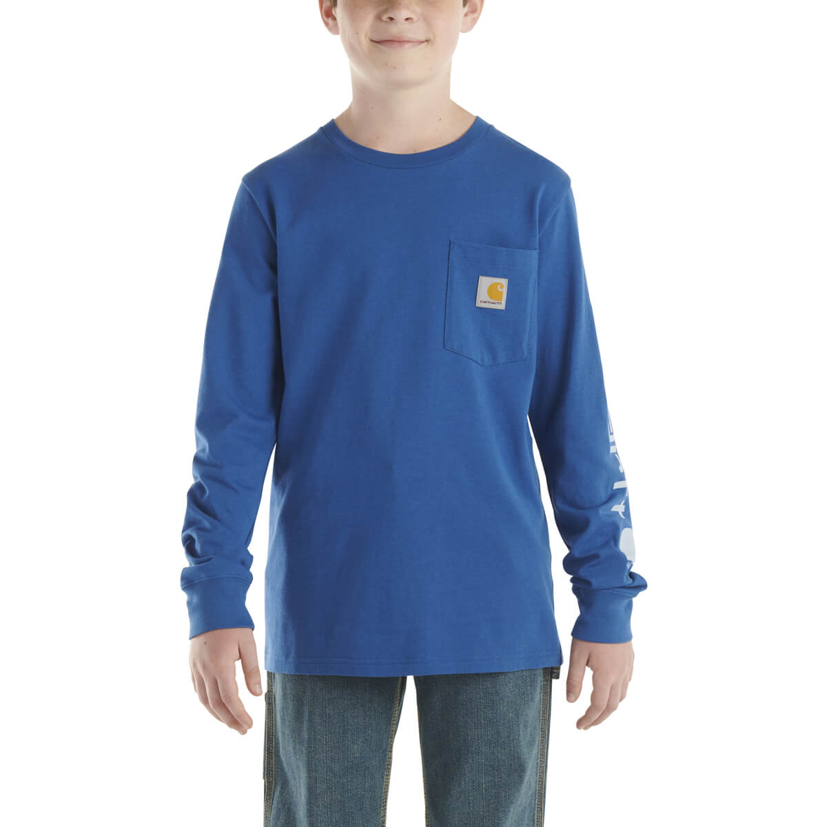 Carhartt Kid's Long Sleeve Graphic Pocket T-Shirt - Galaxy Blue