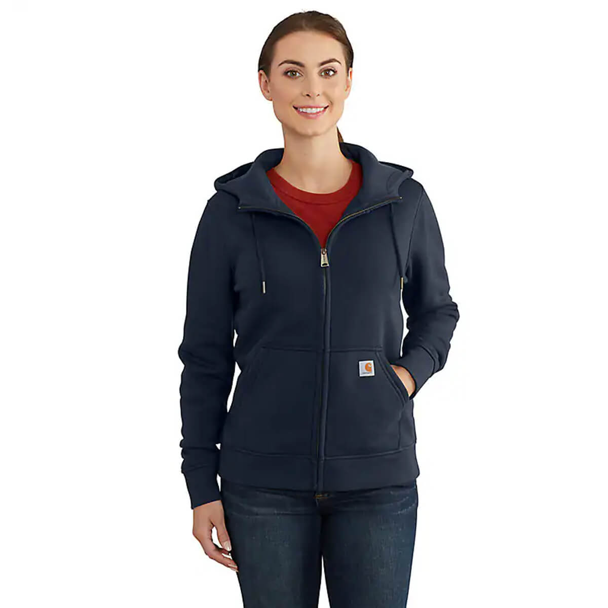 Carhartt Women's Relaxed Fit Midweight Full-Zip Sweatshirt - Navy