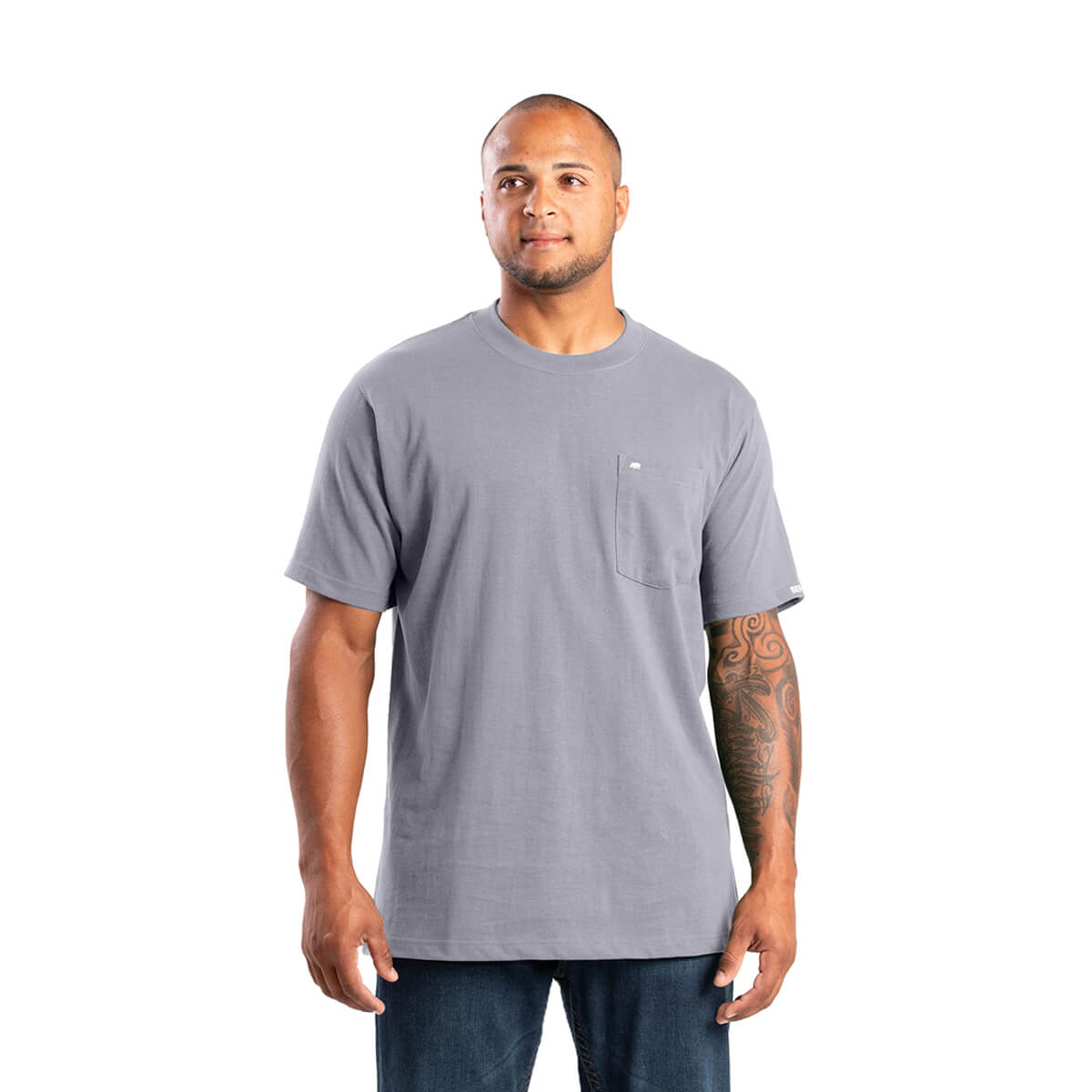 Berne Men's Highland Heavyweight Pocket T-Shirt - Smoke