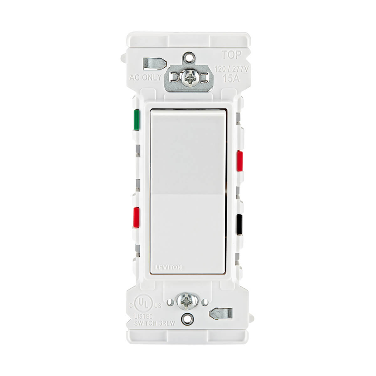 Leviton® Decora Edge 3-Way Rocker Switch - White - 15 amp