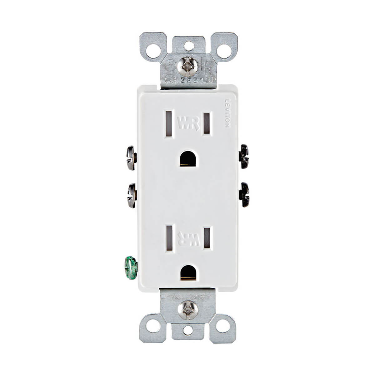 Leviton® Decora Duplex Tamper Resistant/Weather Resistant Outlet - White - 15 amp 125 V