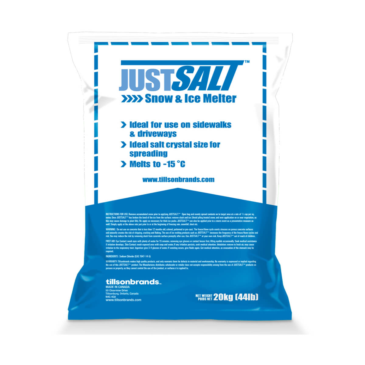 Just Salt™ Snow & Ice Melter - 20 kg