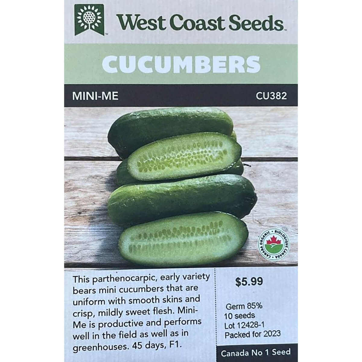 Mini-Me F1 Certified Organic Cucumber - approx. 10 seeds