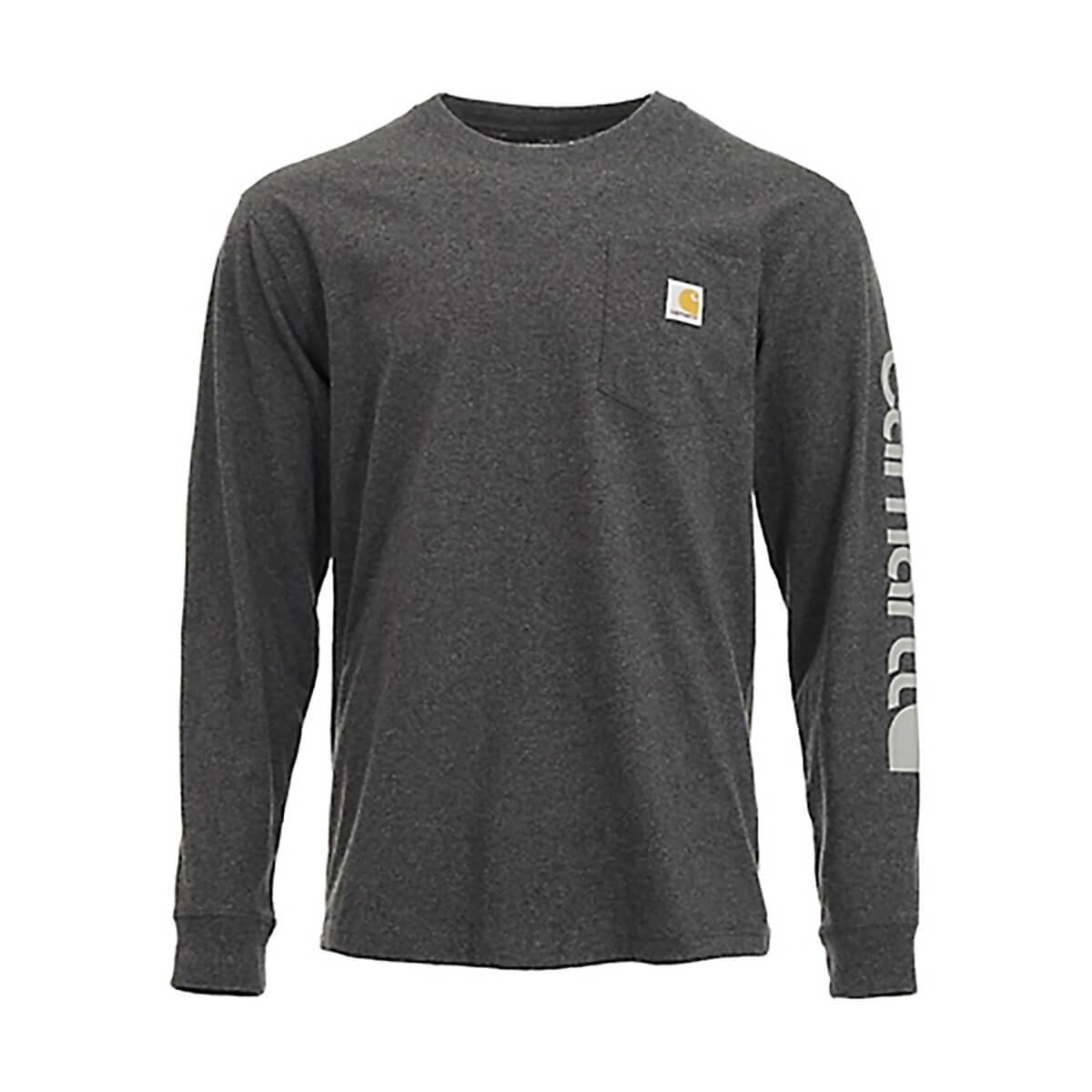 Carhartt Men's Loose Fit Heavyweight Logo Graphic Long-Sleeve Pocket T-Shirt - Carbon Heather