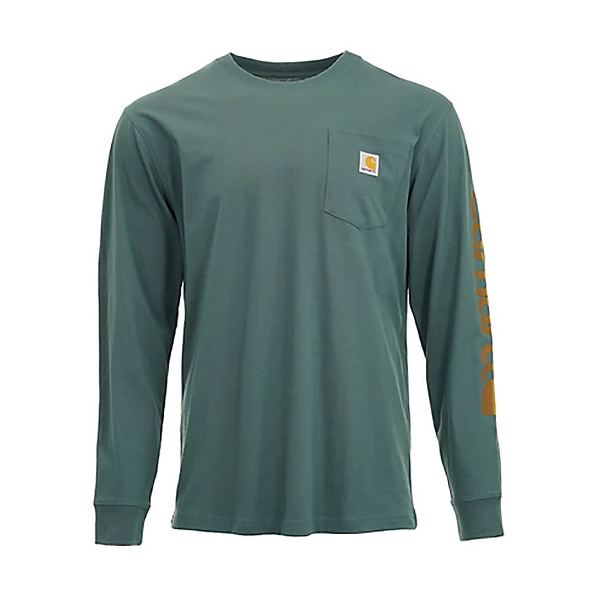 Carhartt Men's Loose Fit Heavyweight Logo Graphic Long-Sleeve Pocket T-Shirt - Frosted Balsam