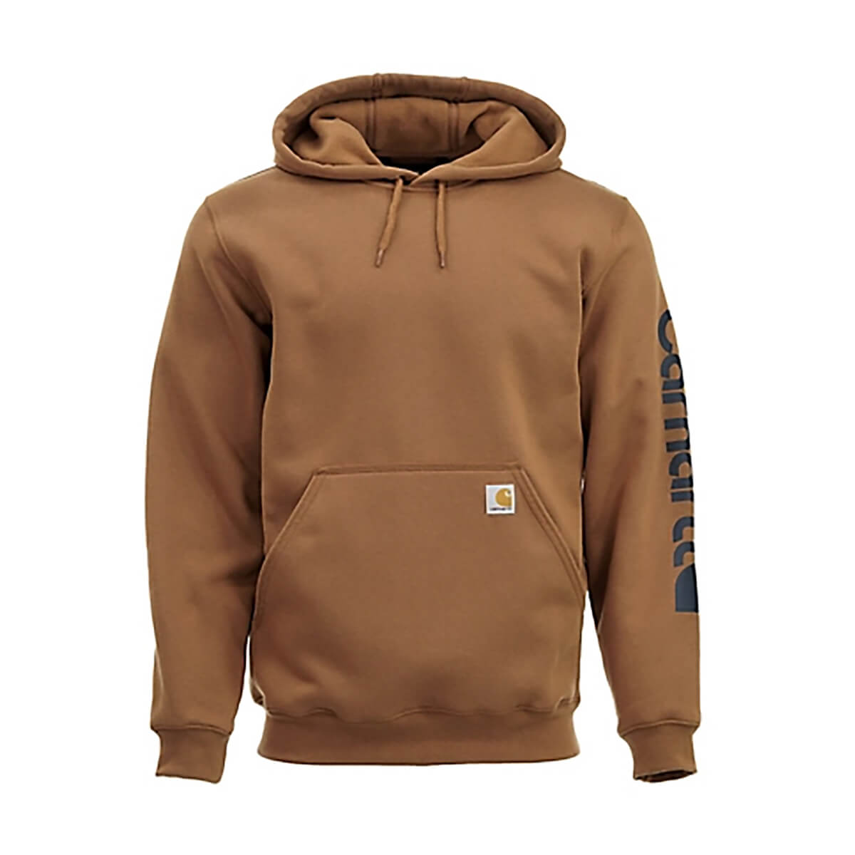 Carhartt Men's Loose Fit Midweight Logo Sleeve Graphic Hoodie - Carhartt Brown