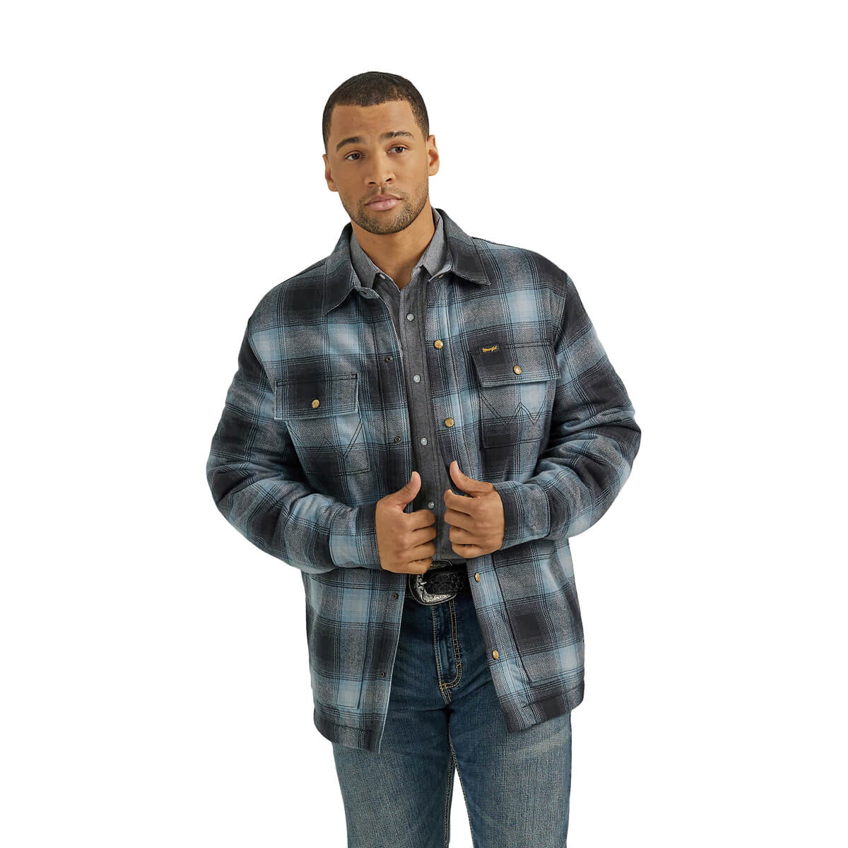 Wrangler Men's Sherpa Lined Flannel Shirt Jacket - Mid-State