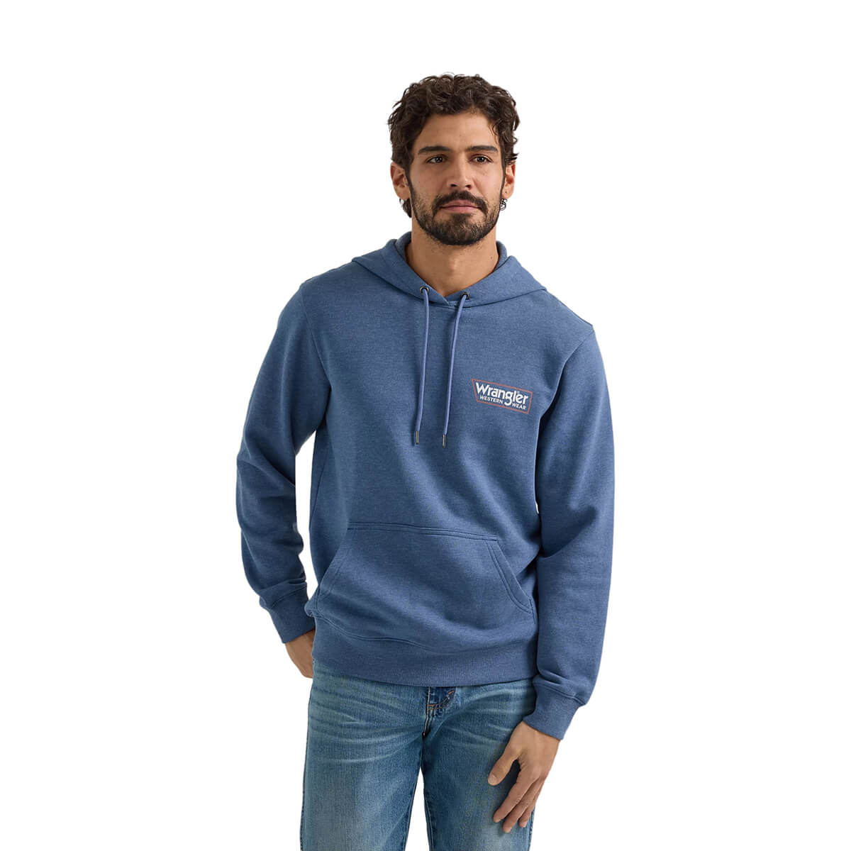 Wrangler Men's Classic Logo Tag Pullover Hoodie - Dark Denim