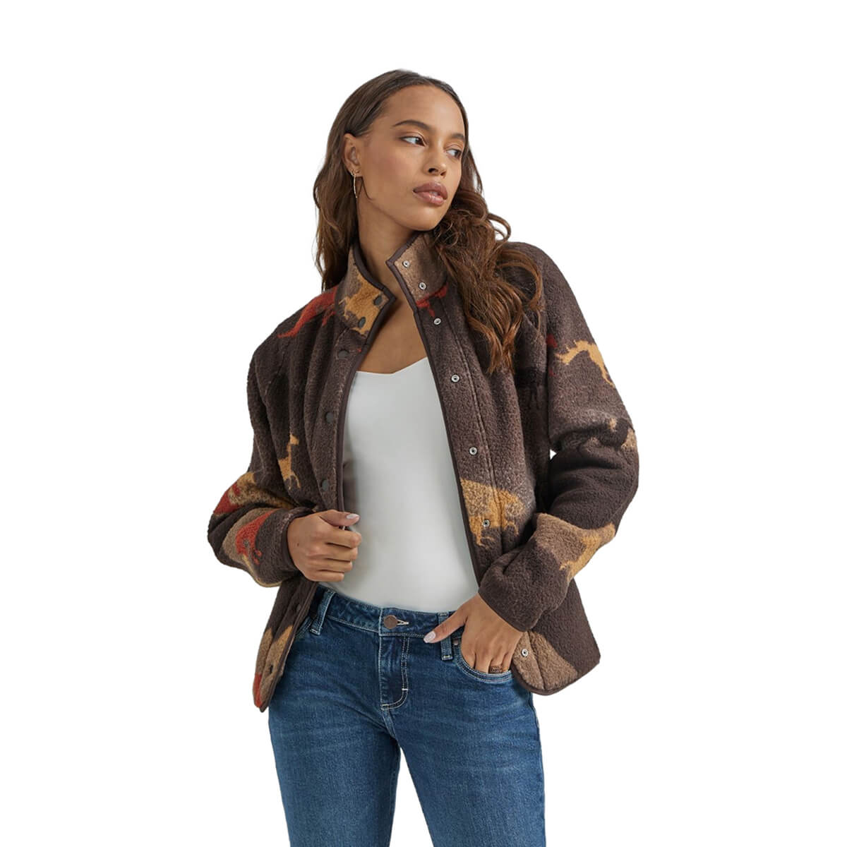 Wrangler Women's Sherpa Retro Vintage Jacket - Brown