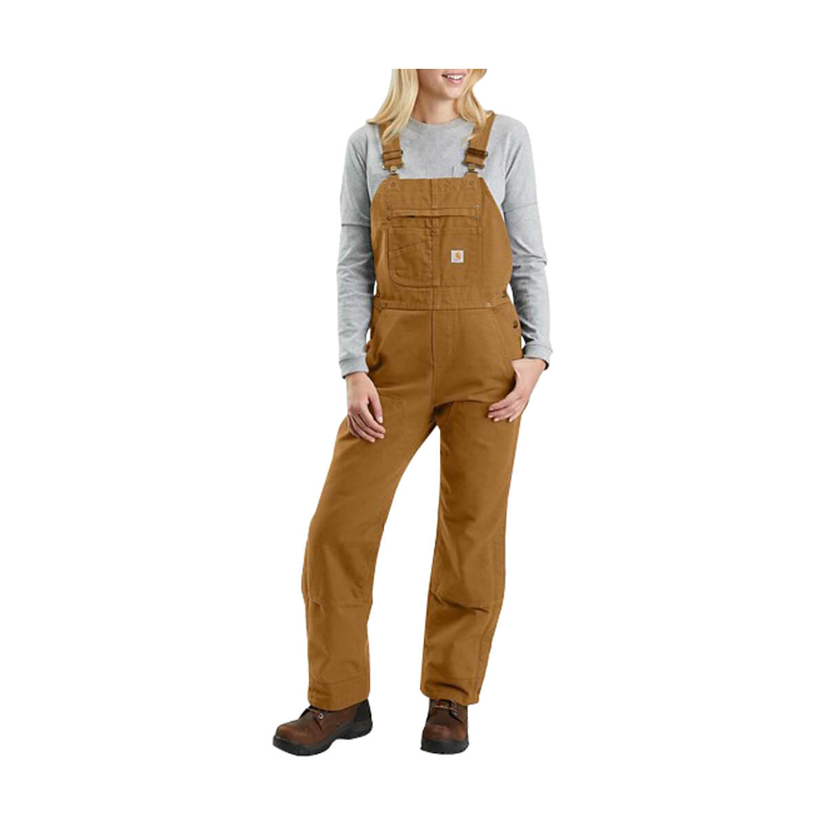 Carhartt Women's Relaxed Fit Washed Duck Insulated Overalls - Carhartt Brown