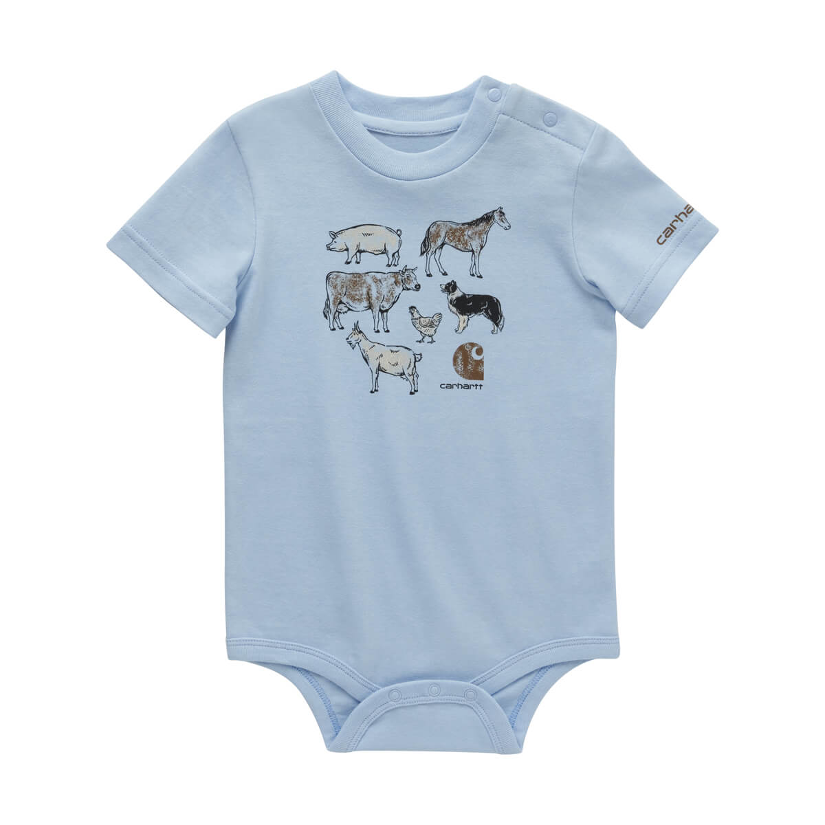 Carhartt Boy's Short Sleeve Pocket Bodysuit - Clear Sky