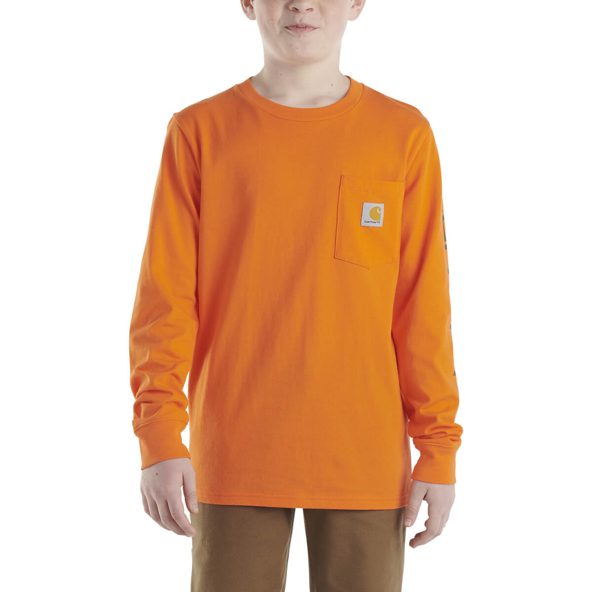 Carhartt Boy's Long Sleeve Pocket T-Shirt - Exotic Orange