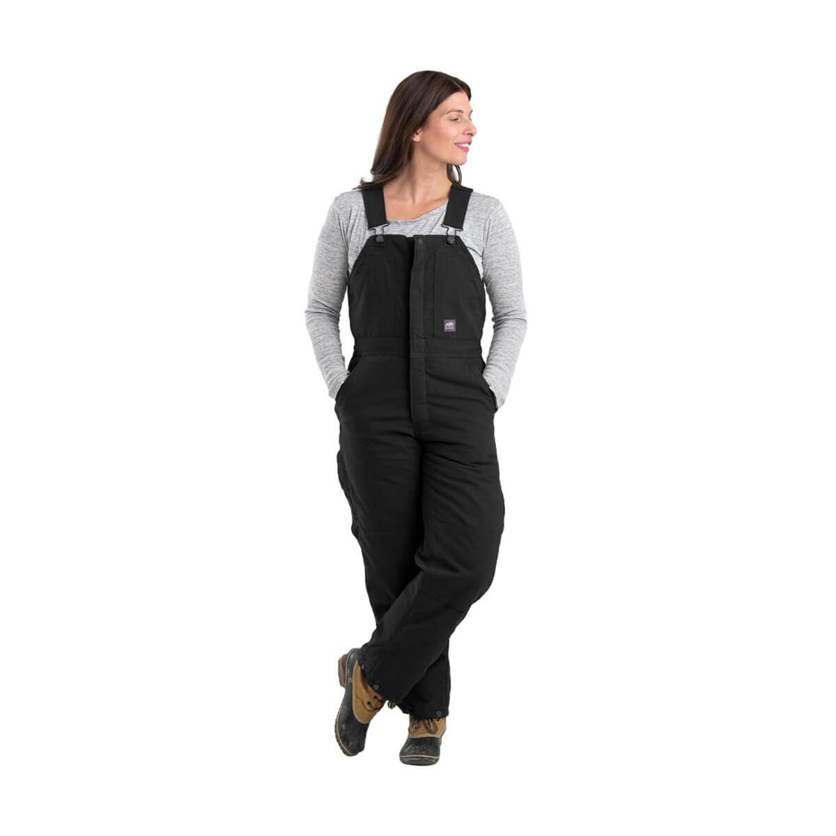 Berne Women's Softstone Duck Insulated Bib Overall - Black