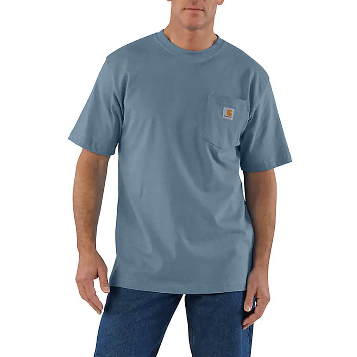 Carhartt Men's Loose Fit Heavyweight Short-Sleeve Pocket T-Shirt - Fog Blue Carhartt Men's Loose Fit Heavyweight Short-Sleeve Pocket T-Shirt - Fog Blue
