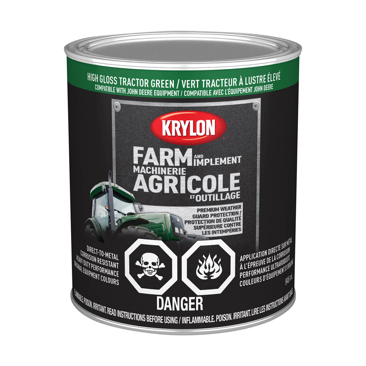 Krylon Farm and Implement Rust Paint - Gloss John Deere Green - 946 ml