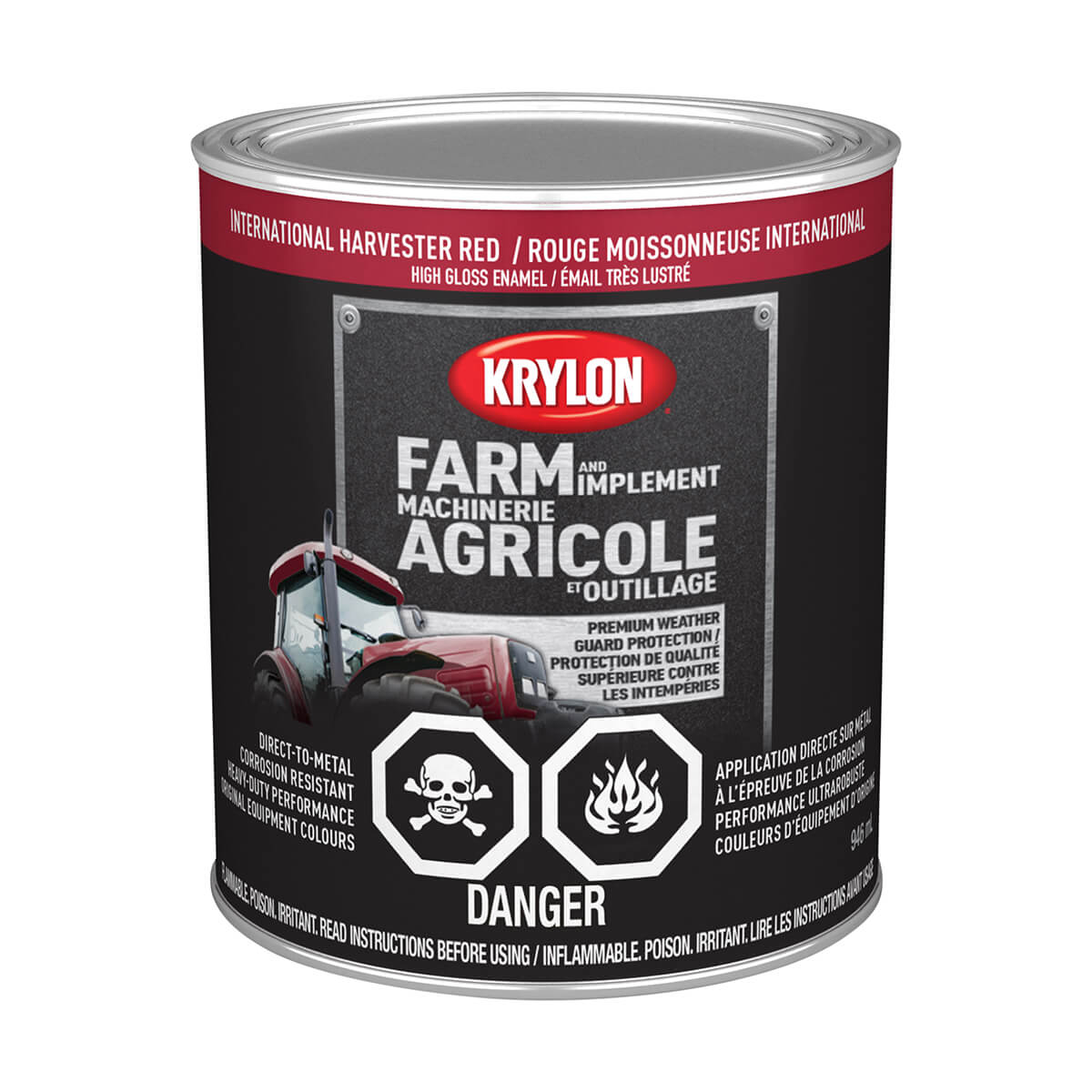 Krylon Farm and Implement Rust Paint - Gloss International Harvester Red - 946 ml