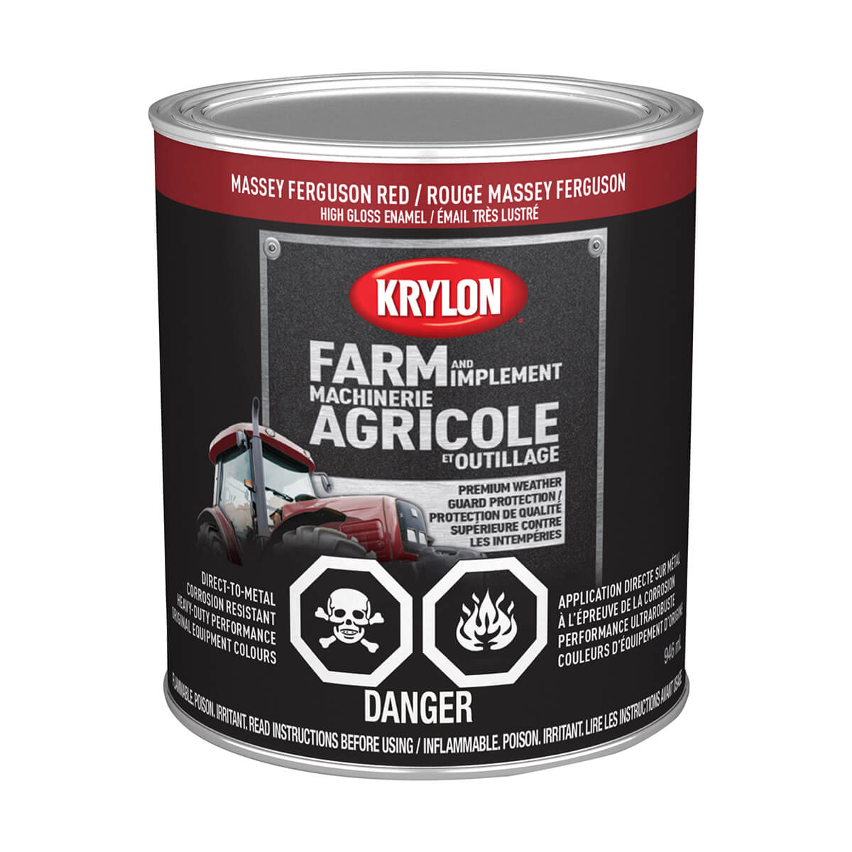 Krylon Farm and Implement Rust Paint - Gloss Massey Red - 946 ml