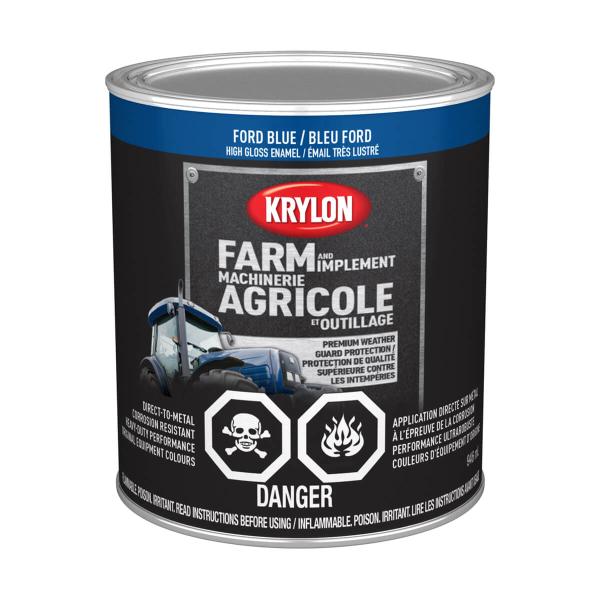 Krylon Farm and Implement Rust Paint - Gloss Ford Blue - 946 ml