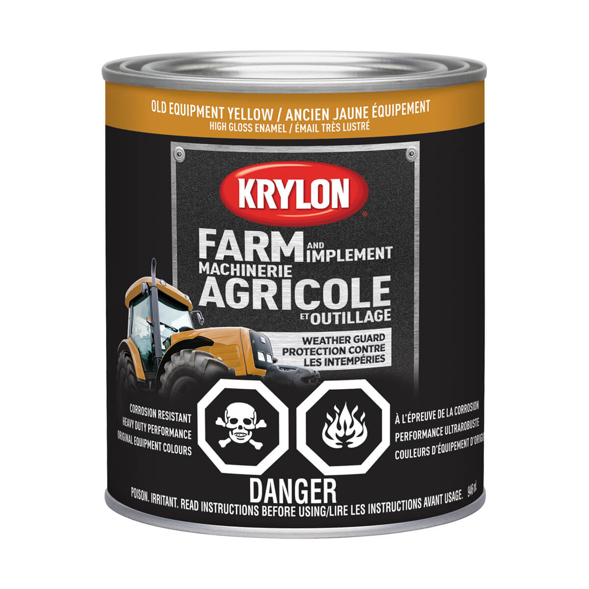 Krylon Farm and Implement Rust Paint - Gloss Old Caterpillar Yellow - 946 ml