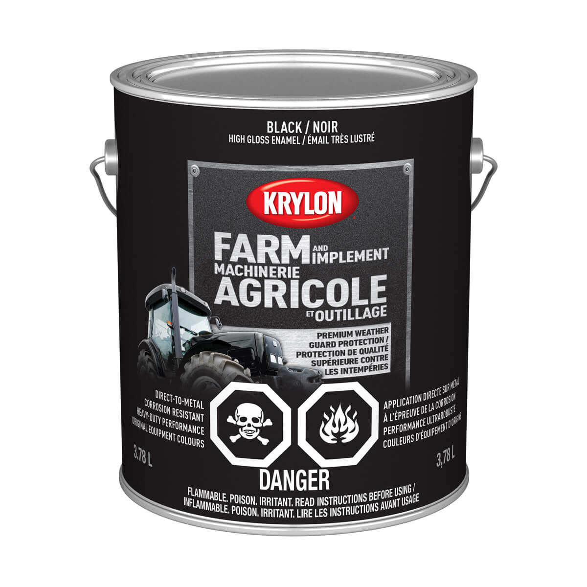 Krylon Farm and Implement Rust Paint - Gloss Black - 3.78 L