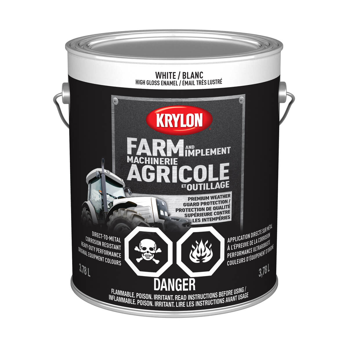 Krylon Farm and Implement Rust Paint - Gloss White - 3.78 L