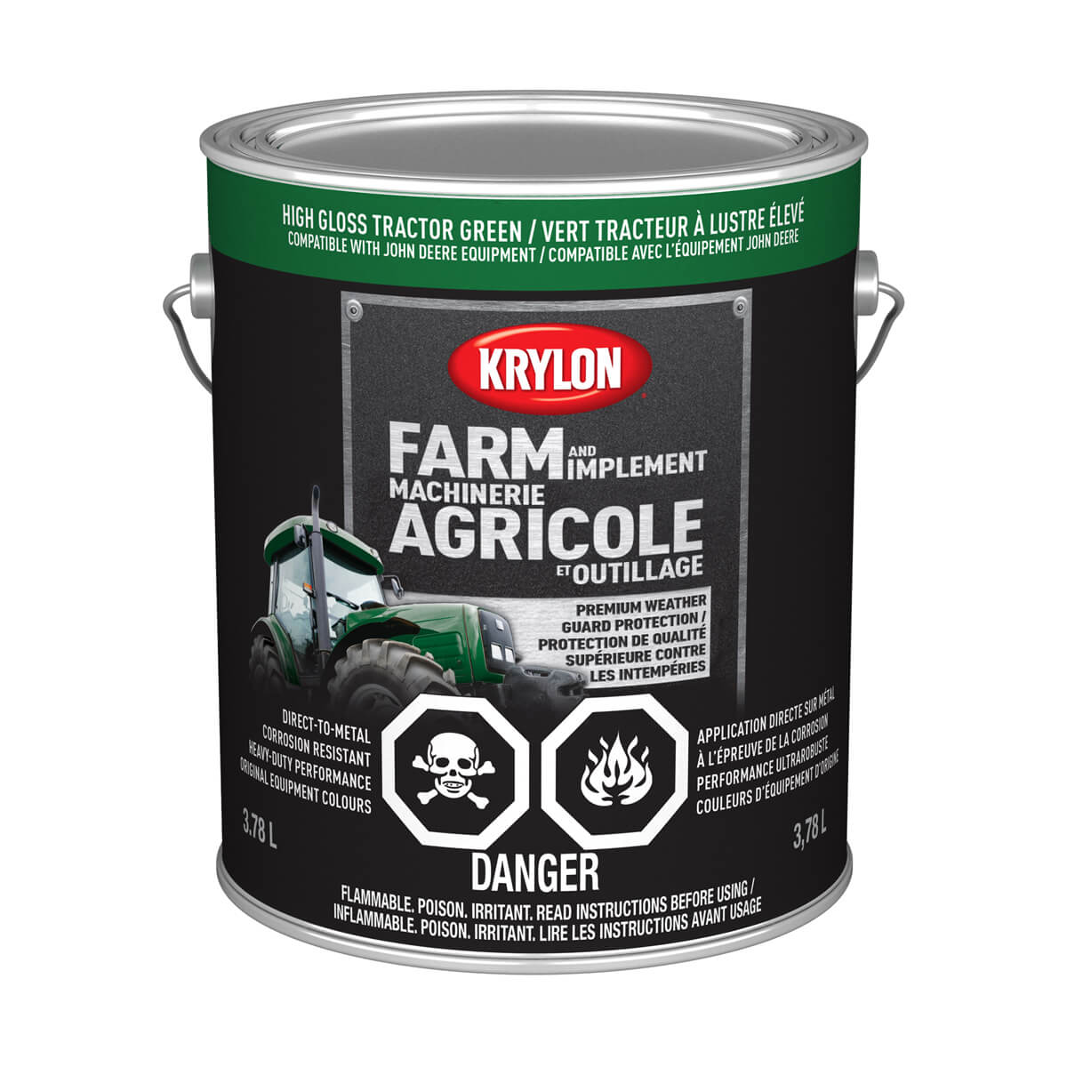 Krylon Farm and Implement Rust Paint - Gloss John Deere Green - 3.78 L