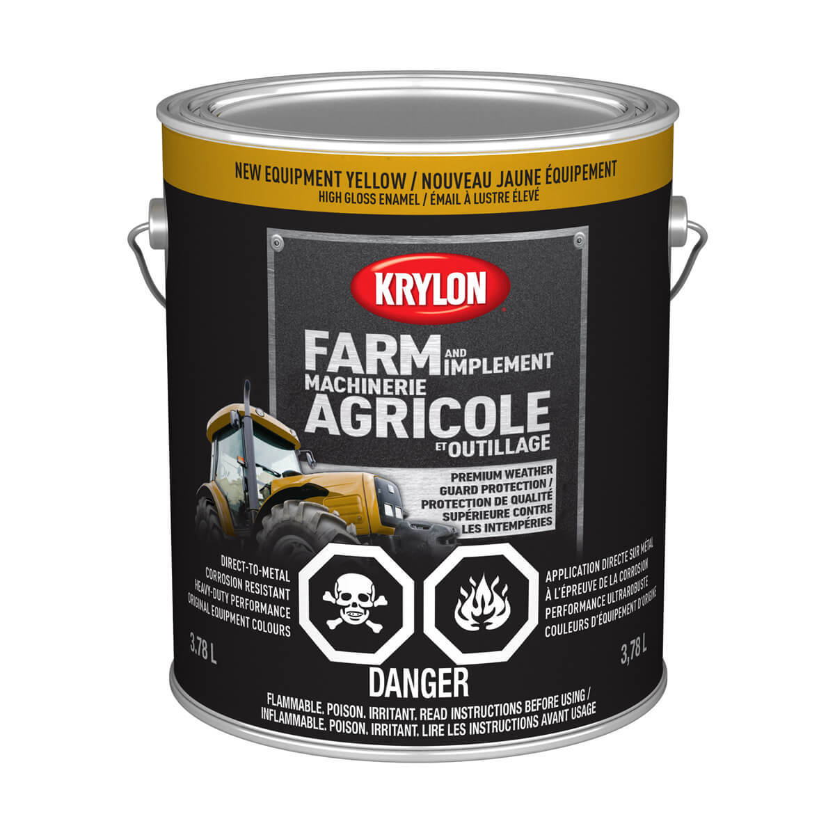 Krylon Farm and Implement Rust Paint - Gloss New Equipment Yellow - 3.78 L