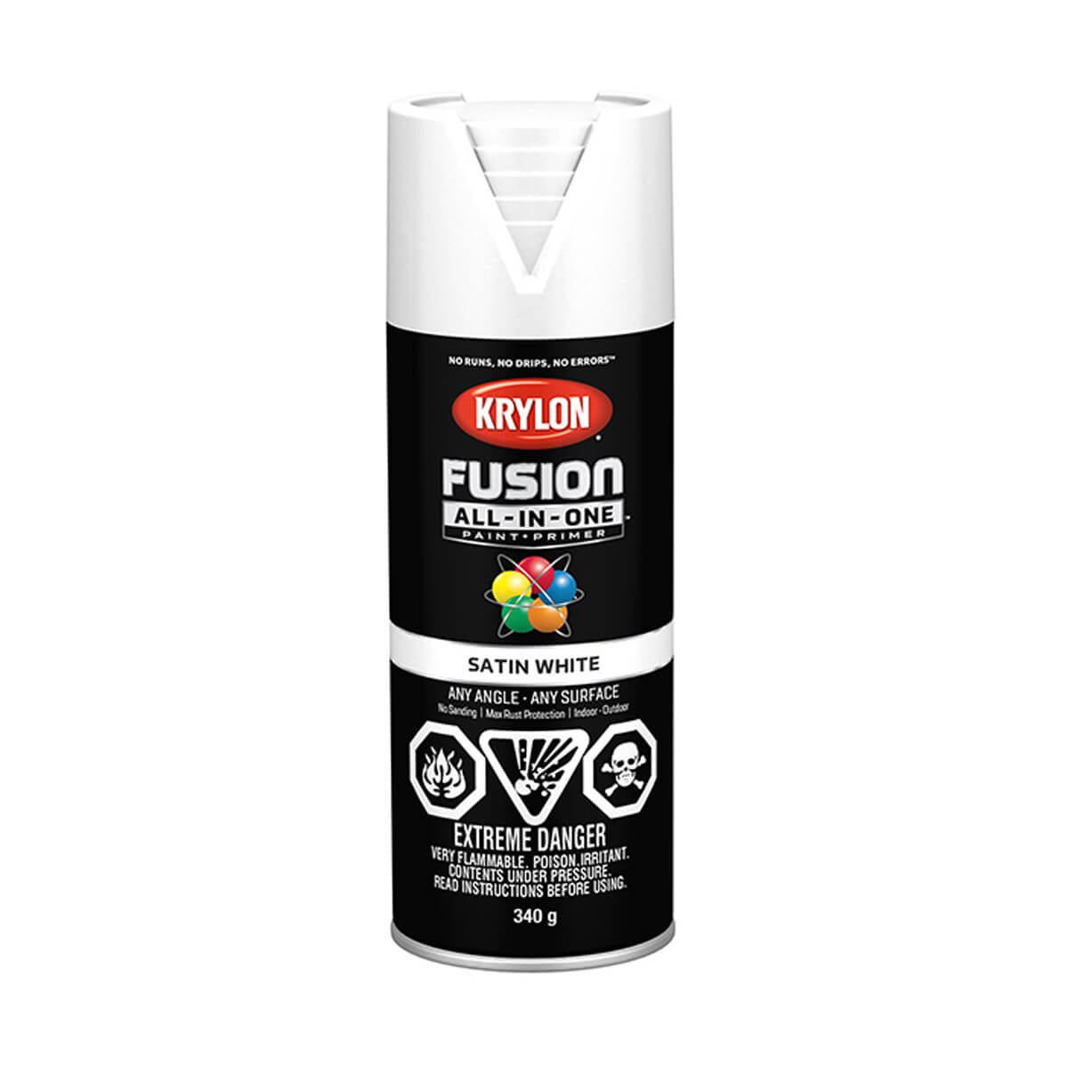 Krylon Fusion All-in-One Spray Paint - Satin White - 340 g