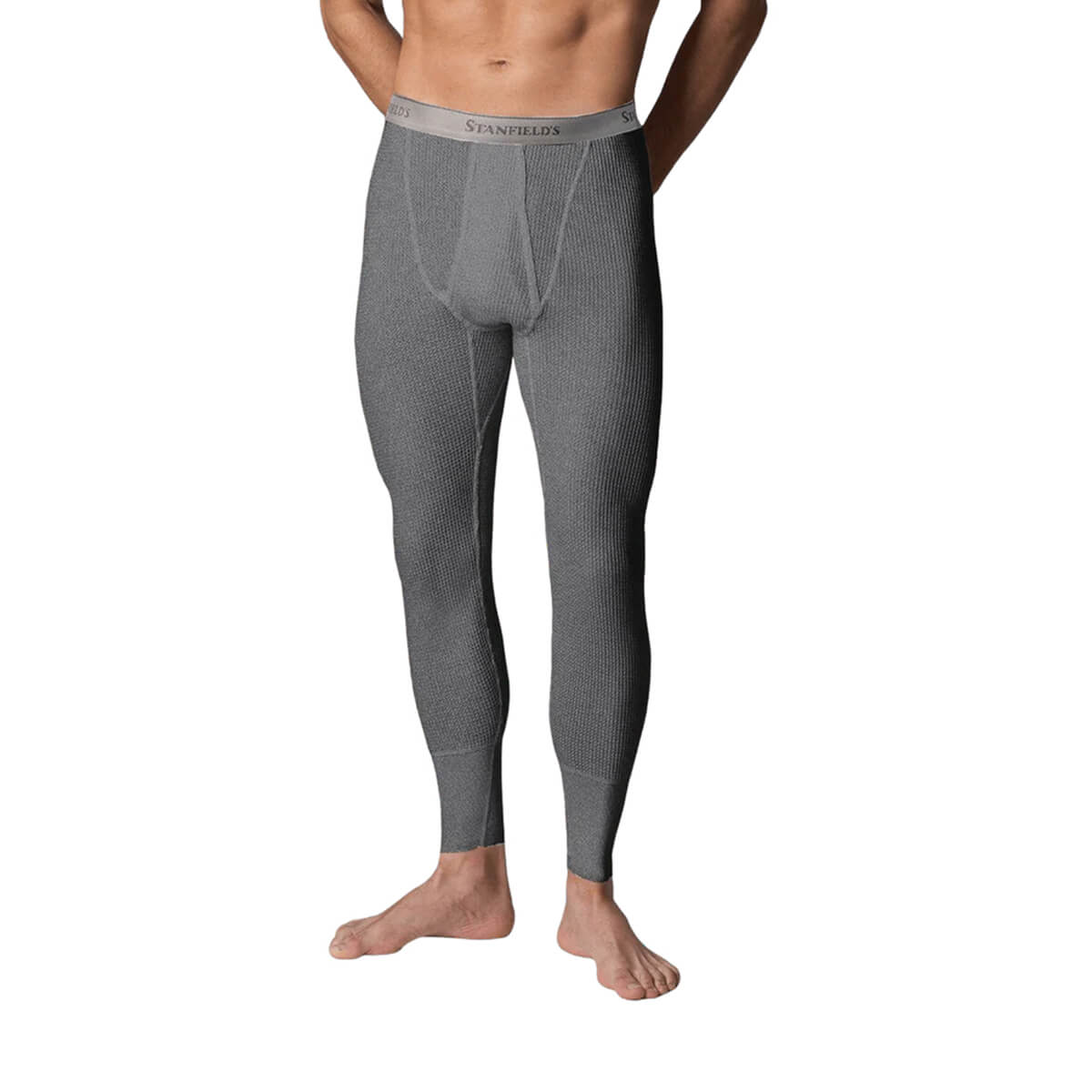 Waffle Knit Long Men's Pants - Grey