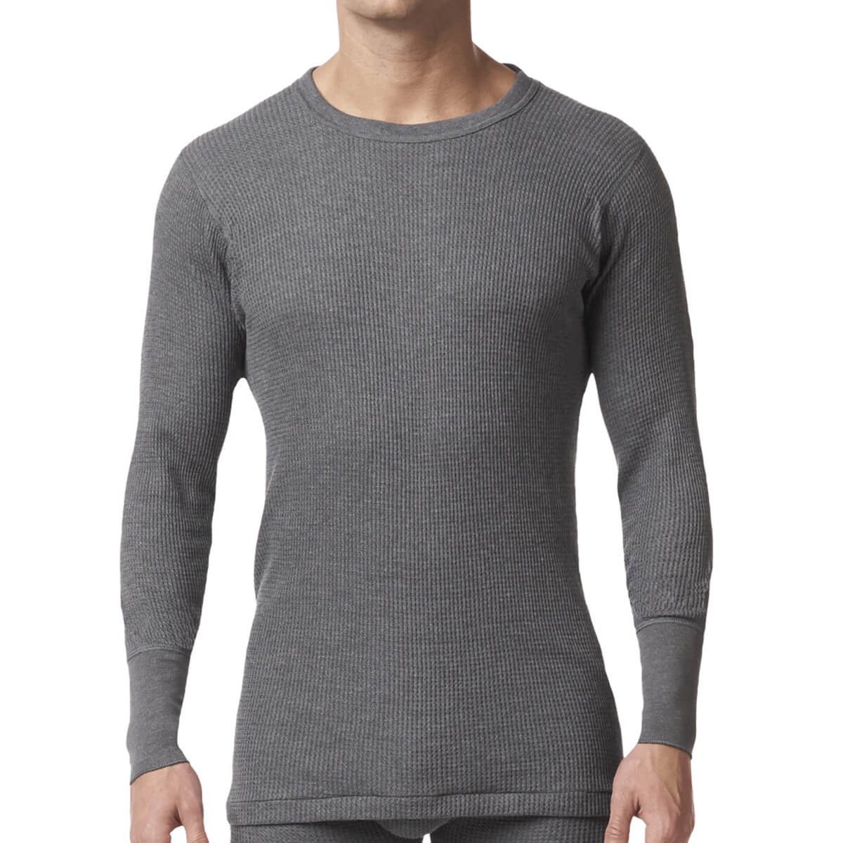 Men's Waffle Knit Base Layer Top - Charcoal Mix